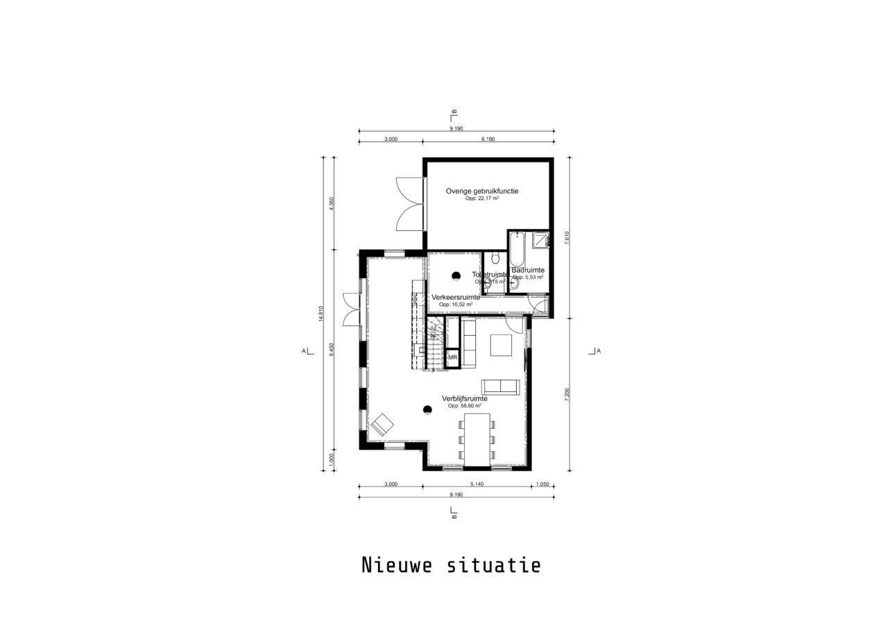 Bouwkundige tekening plattegrond