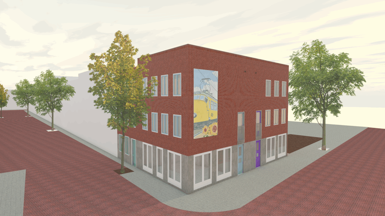 Rendering bestaande situatie parallelweg