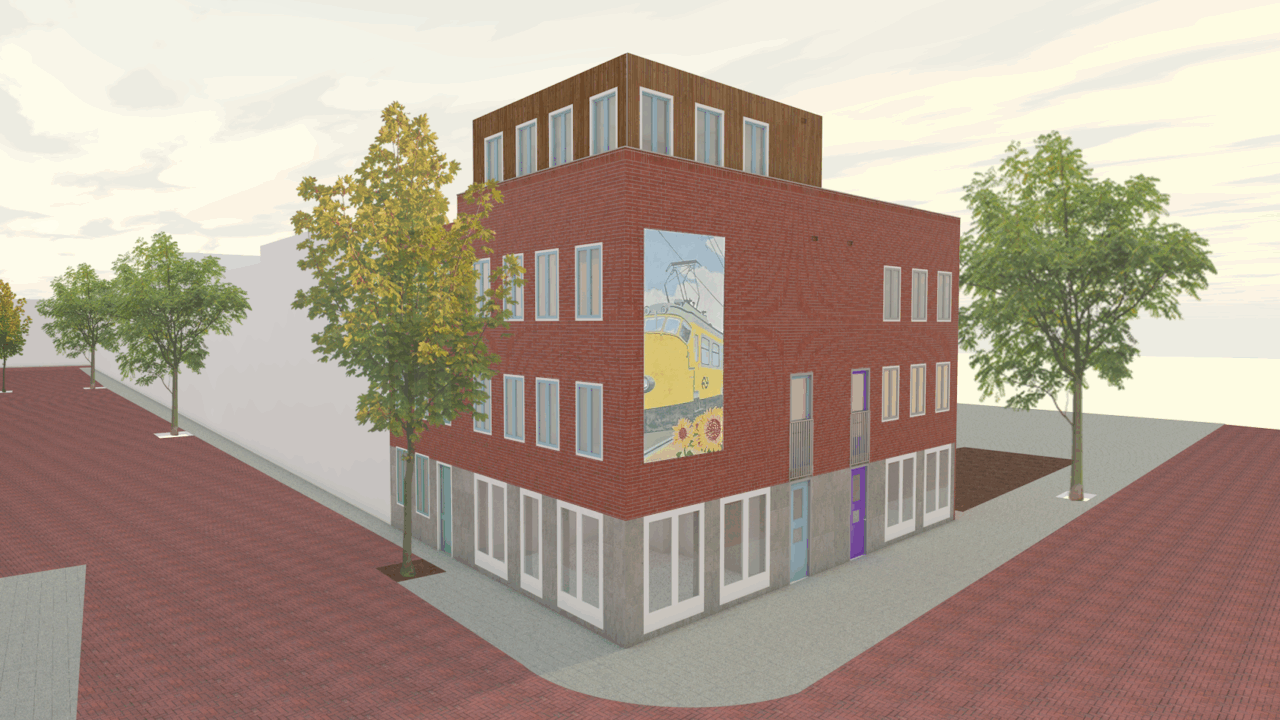 Rendering nieuwe situatie Parallelweg